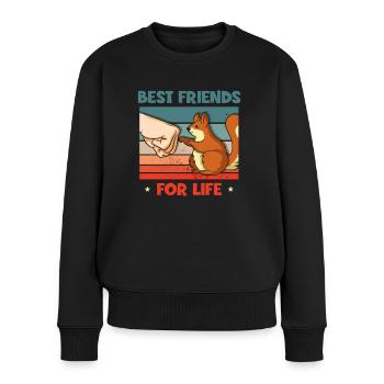 Meilleurs amis pour la vie Écureuil gris - Pull Premium bio Femme - noir - Devant - Julia (174cm)