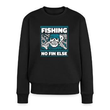Pêche Pas d’aileron Sinon Pêcheurs en haute mer Pêcheurs à la mouche - Pull Premium bio Femme - noir - Devant - Julia (174cm)