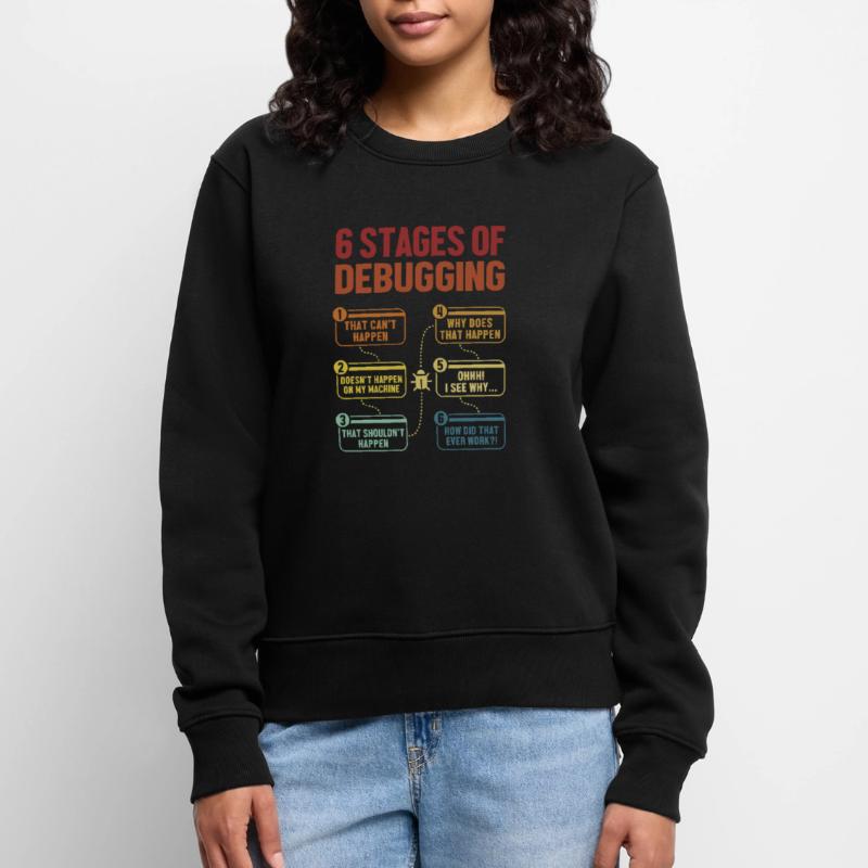 6 Stages of Debugging Softwareingenieur Coder Frauen Premium Bio Pullover