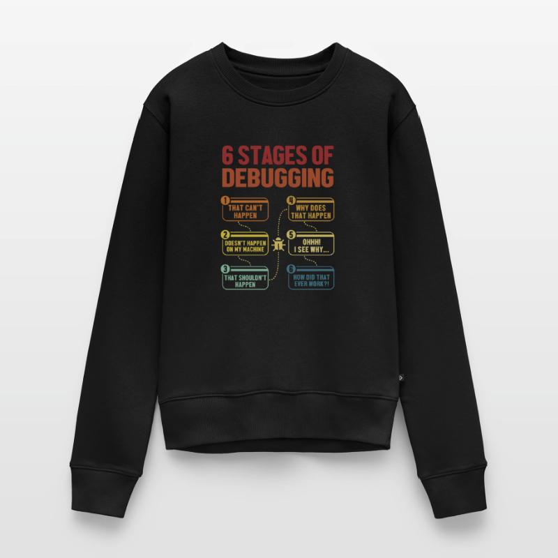 6 Stages of Debugging Softwareingenieur Coder Frauen Premium Bio Pullover
