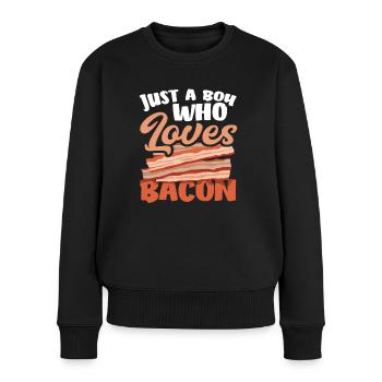 Speck Nur Ein Junge Der Speck Liebt - Frauen Premium Bio Pullover - Schwarz - Vorne - Julia (174cm)