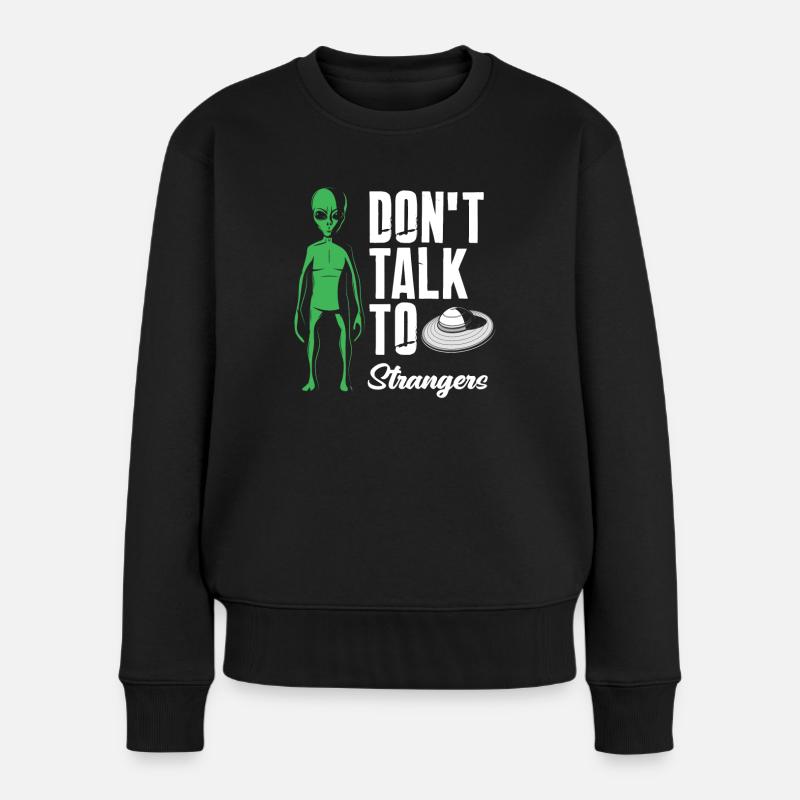 Aliens Aliens Alien - Frauen Premium Bio Pullover - Schwarz