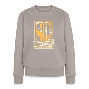 Ich bin ein zukünftiger Anwalt Rechtswissenschaften Juristische Fakultät - Frauen Premium Bio Pullover - Taupe - Vorne - Julia (174cm)