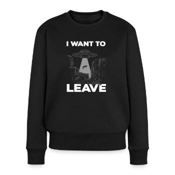 Alien Entführung Außerirdisch Geschenkidee - Frauen Premium Bio Pullover - Schwarz - Vorne - Julia (174cm)
