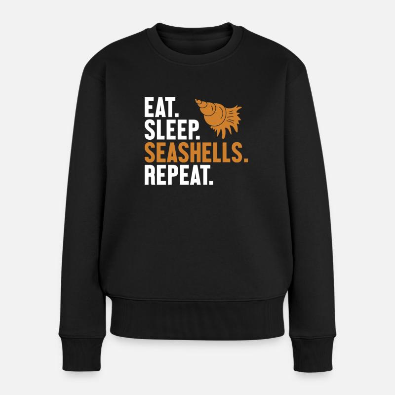 Manger Dormir Coquillages Répéter Coquillage Chasseur Coquillage - Pull Premium bio Femme - noir