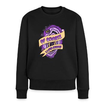 von Quarz Ich liebe Geoden Geologe Mineral - Frauen Premium Bio Pullover - Schwarz - Vorne - Julia (174cm)