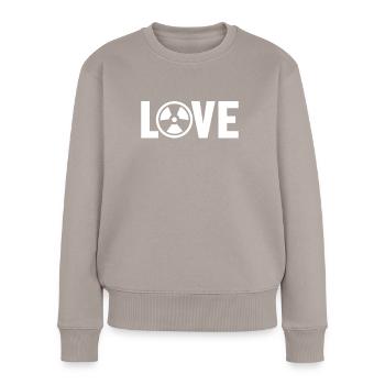 Liebe Uran Kernkraftwerk Energie Kernkraft - Frauen Premium Bio Pullover - Taupe - Vorne - Julia (174cm)