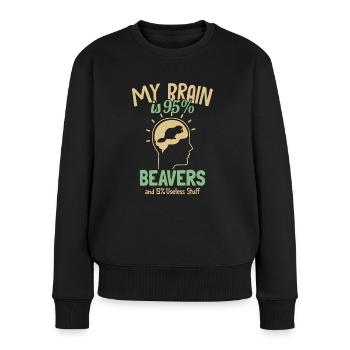 My Brain is 95% Beavers Castor Canadensis - Women's Premium Organic Jumper - black - Front - Julia (174cm)
