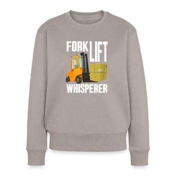 Gabelstapler Flüsterer - Frauen Premium Bio Pullover - Taupe - Vorne - Julia (174cm)