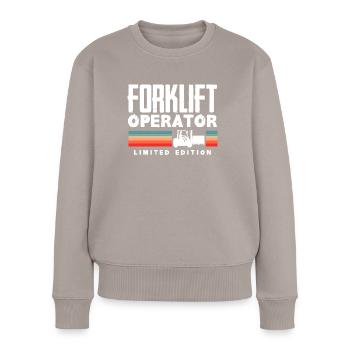 Gabelstaplerfahrer Limited Edition - Frauen Premium Bio Pullover - Taupe - Vorne - Julia (174cm)