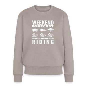 Weekend Forecast 100% Driving Probability - Women's Premium Organic Jumper - taupe - Front - Julia (174cm)