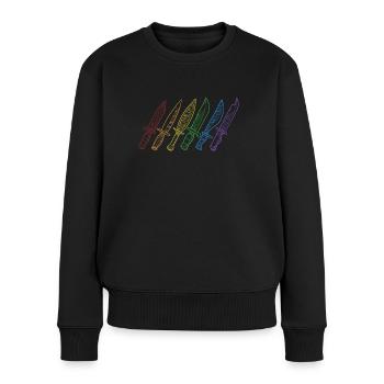 Messer LGBT Rainbow Sammlerstück Restaurierungsmesser - Frauen Premium Bio Pullover - Schwarz - Vorne - Julia (174cm)