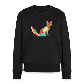Retro Caninae Rotfuchs Canidae Fuchs Liebhaber Fuchs - Frauen Premium Bio Pullover - Schwarz - Vorne - Julia (174cm)