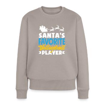 Volleyballspieler Weihnachtszeit Favorit - Frauen Premium Bio Pullover - Taupe - Vorne - Julia (174cm)