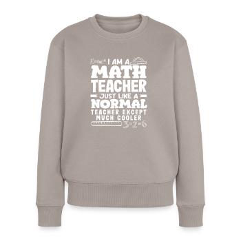 Cadeau de mathématiques pour professeur de mathématiques - Pull Premium bio Femme - taupe - Devant - Julia (174cm)