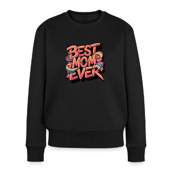 Meilleure maman de tous les temps - Graffiti arc-en-ciel rose - Pull Premium bio Femme - noir - Devant - Julia (174cm)