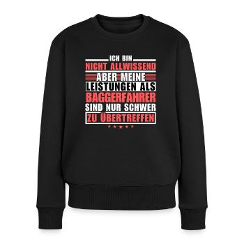 Unrivalled performance as an excavator operator - Women's Premium Organic Jumper - black - Front - Julia (174cm)