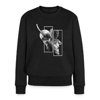 Fechter Von Der Front - Fechten - Frauen Premium Bio Pullover - Schwarz - Vorne - Julia (174cm)