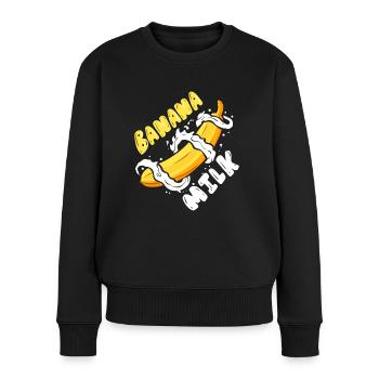 Ich liebe Bananenmilch Shake Milch und Banane - Frauen Premium Bio Pullover - Schwarz - Vorne - Julia (174cm)