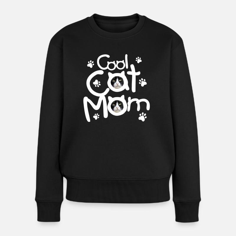 Maman chat cool - Pull Premium bio Femme - noir
