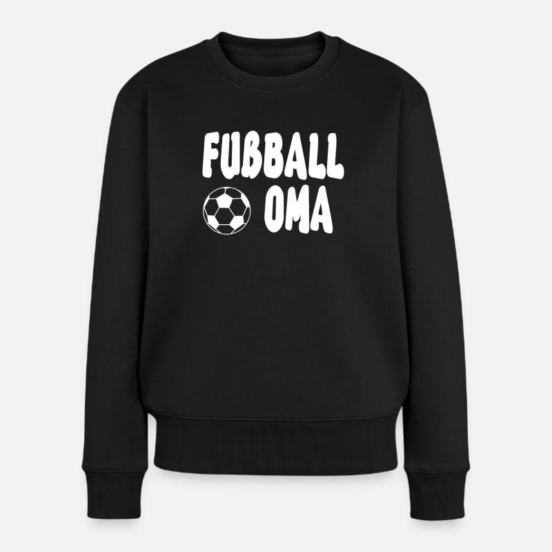 Fussball Oma Shirt - Frauen Premium Bio Pullover - Schwarz