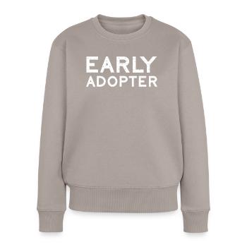 Early adopters - Women's Premium Organic Jumper - taupe - Front - Julia (174cm)