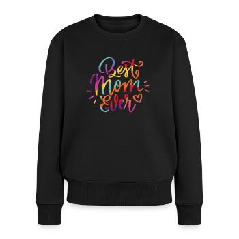 Buntes Best Mom Ever Design pour maman le jour de la fête des mères - Pull Premium bio Femme - noir - Devant - Julia (174cm)