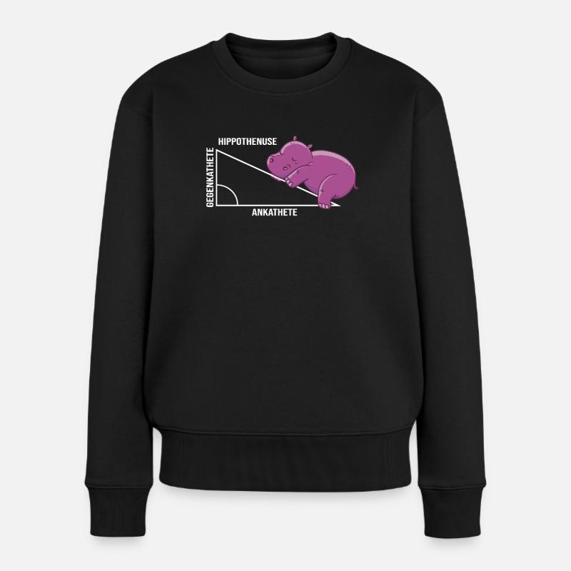 Lustiges Mathe Wortspiel Hippothenuse Nilpferd - Frauen Premium Bio Pullover - Schwarz