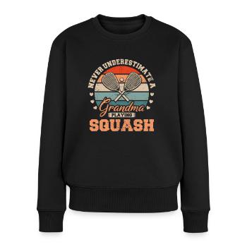 Cool Ne sous-estimez jamais une grand-mère qui joue au squash - Pull Premium bio Femme - noir - Devant - Julia (174cm)