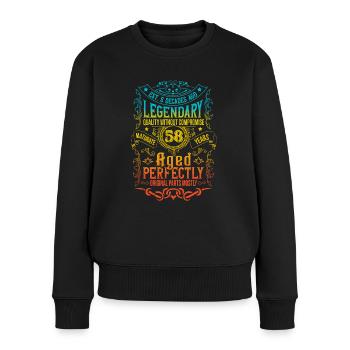 Vintage Legendary - Aged perfectly 58th birthday - Women's Premium Organic Jumper - black - Front - Julia (174cm)