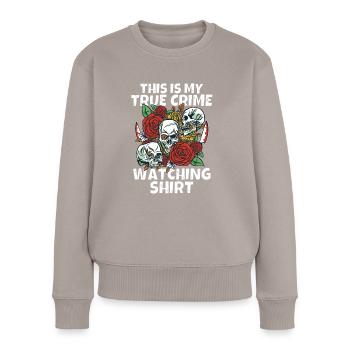 True Crime Junkie - Frauen Premium Bio Pullover - Taupe - Vorne - Julia (174cm)
