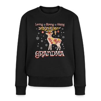 Weihnachten Rentier Großmutter Frau Oma - Frauen Premium Bio Pullover - Schwarz - Vorne - Julia (174cm)
