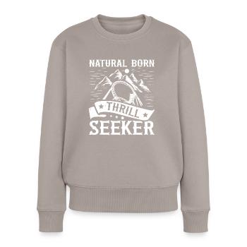 Natural Born Thrill Seeker Montagnes russes - Pull Premium bio Femme - taupe - Devant - Julia (174cm)