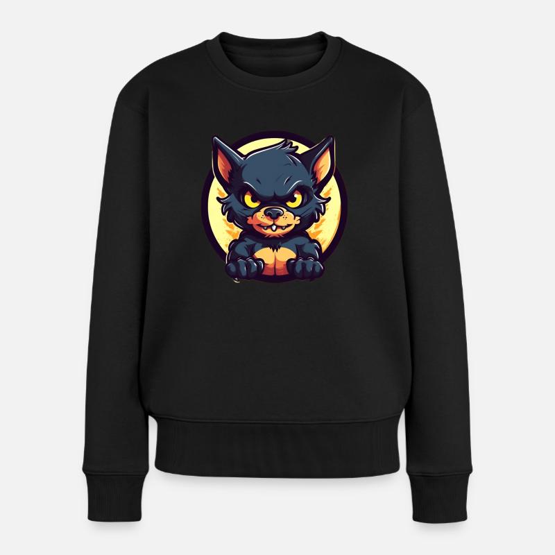 Diable de Tasmanie super mignon - Pull Premium bio Femme - noir