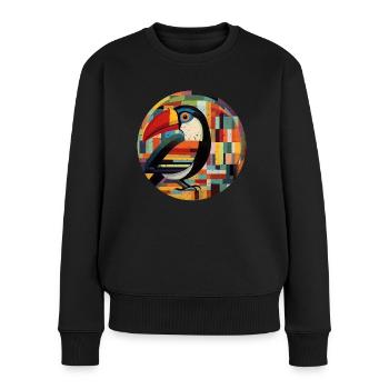 Tucan retro style - Frauen Premium Bio Pullover - Schwarz - Vorne - Julia (174cm)
