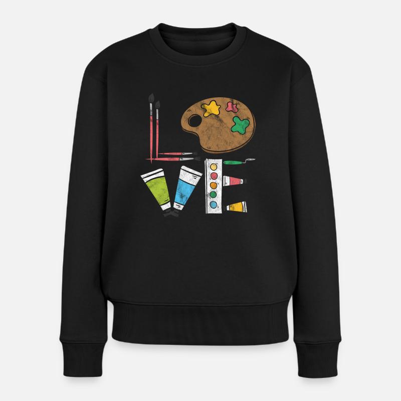Kunst - Frauen Premium Bio Pullover - Schwarz