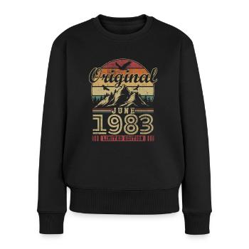 Original Juin 1983 Vintage Anniversaire 1983 - Pull Premium bio Femme - noir - Devant - Julia (174cm)