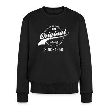 Original 1958 - Frauen Premium Bio Pullover - Schwarz - Vorne - Julia (174cm)