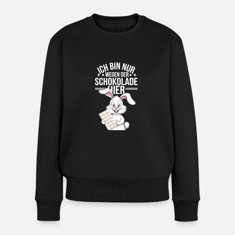 I'm only here for the chocolate Easter - Women's Premium Organic Jumper - black