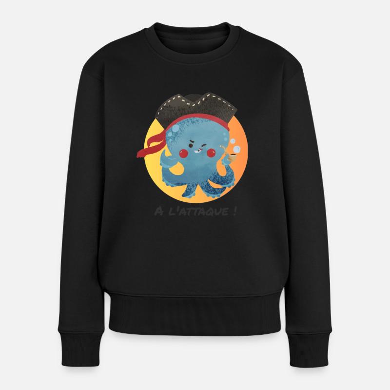 Pieuvre pirate, à l'attaque ! - Pull Premium bio Femme - noir