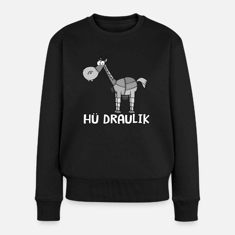 Hü Draulik - Frauen Premium Bio Pullover - Schwarz
