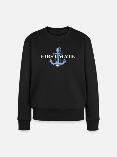 Anker, Captain, First Mate, Segeln, passendes Paar - Frauen Premium Bio Pullover - Schwarz