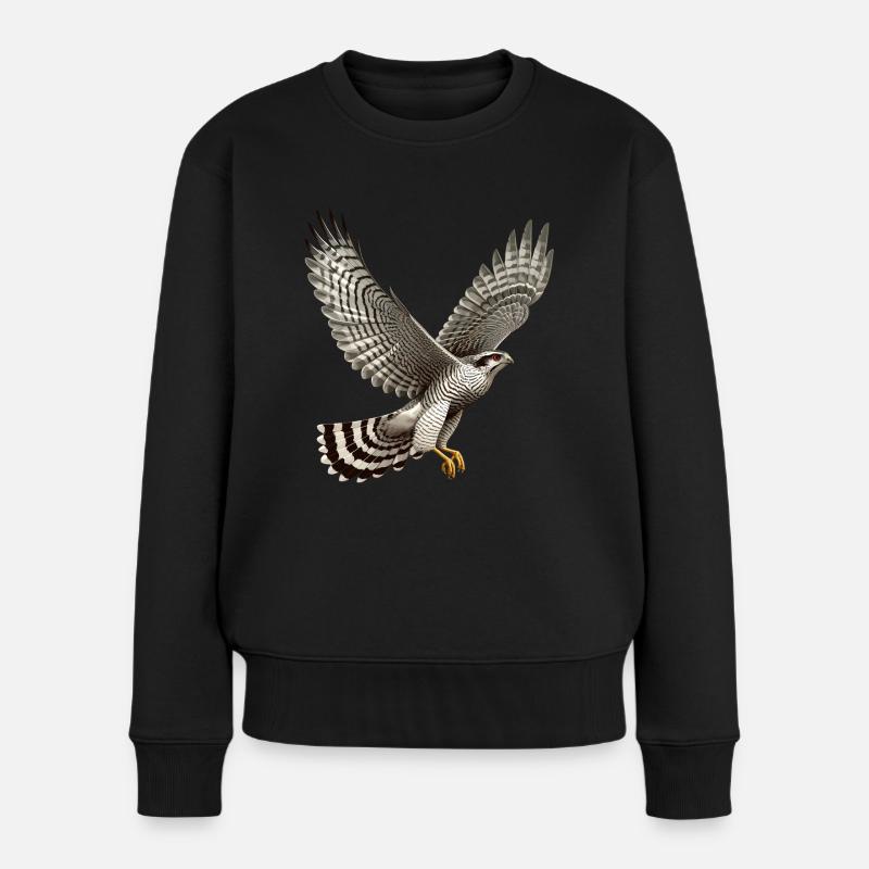 Habicht Accipiter Gentilis Greifvogel - Frauen Premium Bio Pullover - Schwarz