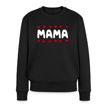 Mama - Frauen Premium Bio Pullover - Schwarz - Vorne - Julia (174cm)