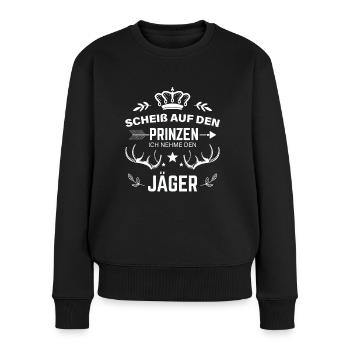 Jäger Sprüche Geweih Jagd lustig - Frauen Premium Bio Pullover - Schwarz - Vorne - Julia (174cm)