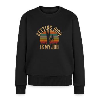 Getting High Is My Job, arborist - Frauen Premium Bio Pullover - Schwarz - Vorne - Julia (174cm)