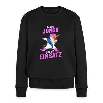 Feuerwehrfrau Feuerwehrhelm Mädchen Krönchen - Frauen Premium Bio Pullover - Schwarz - Vorne - Julia (174cm)
