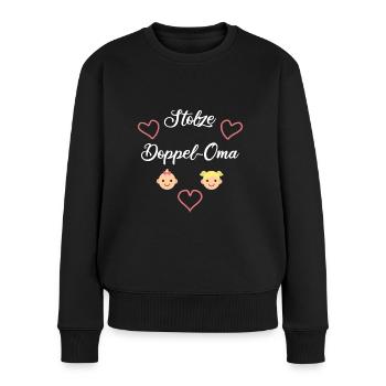 Stolze Doppel Oma Enkelkinder - Frauen Premium Bio Pullover - Schwarz - Vorne - Julia (174cm)