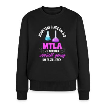 MTLA Frauen Labormedizin Labor - Frauen Premium Bio Pullover - Schwarz - Vorne - Julia (174cm)