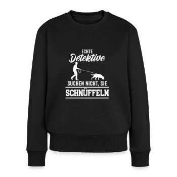 Mantrailing Hundesport Fährtenhund - Frauen Premium Bio Pullover - Schwarz - Vorne - Julia (174cm)